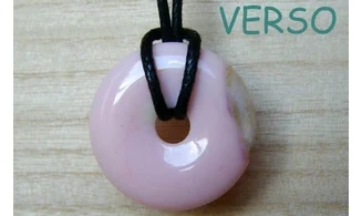 Pink Opal Donut pendant 1