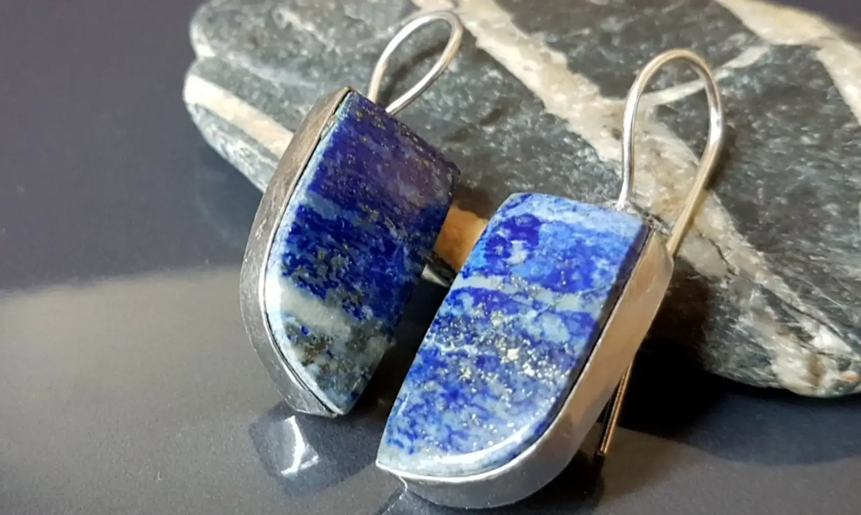 Lapis Lazuli 925 Silver plated Earring