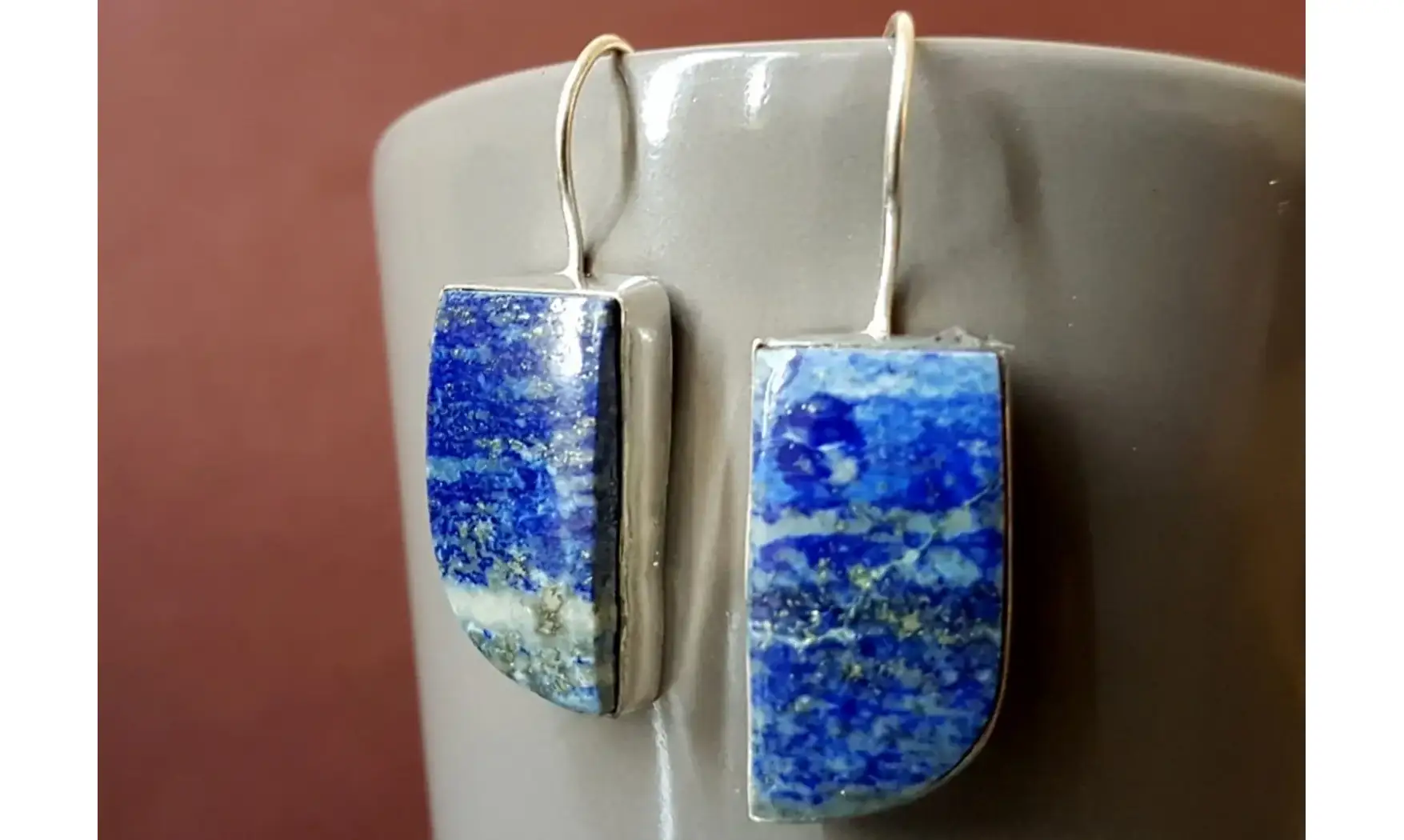 Lapis Lazuli 925 Silver plated Earring