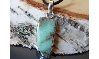 Chrysoprase pierre pendentif & Argent