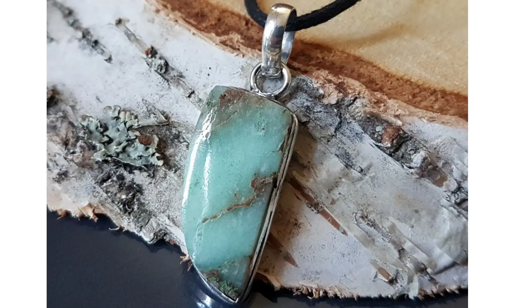 Chrysoprase pierre pendentif & Argent