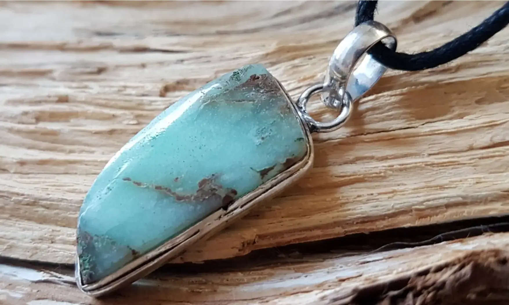 Chrysoprase pierre pendentif & Argent