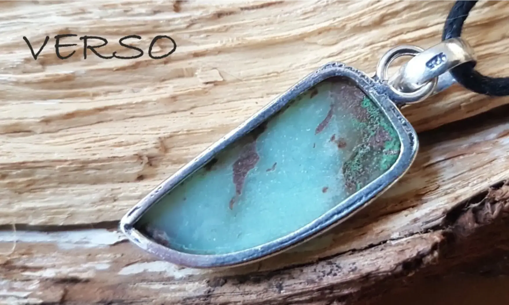 Chrysoprase pierre pendentif & Argent