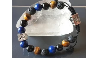 Oeil Tigre/ Lapis Lazuli/ Onyx bracelet