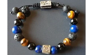 Oeil Tigre/ Lapis Lazuli/ Onyx bracelet