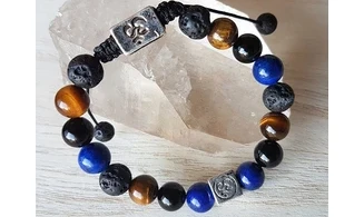 Oeil Tigre/ Lapis Lazuli/ Onyx bracelet