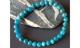 Apatite bleue pierres Boules bracelet