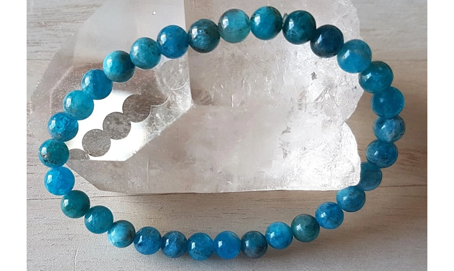 Apatite bleue pierres Boules bracelet