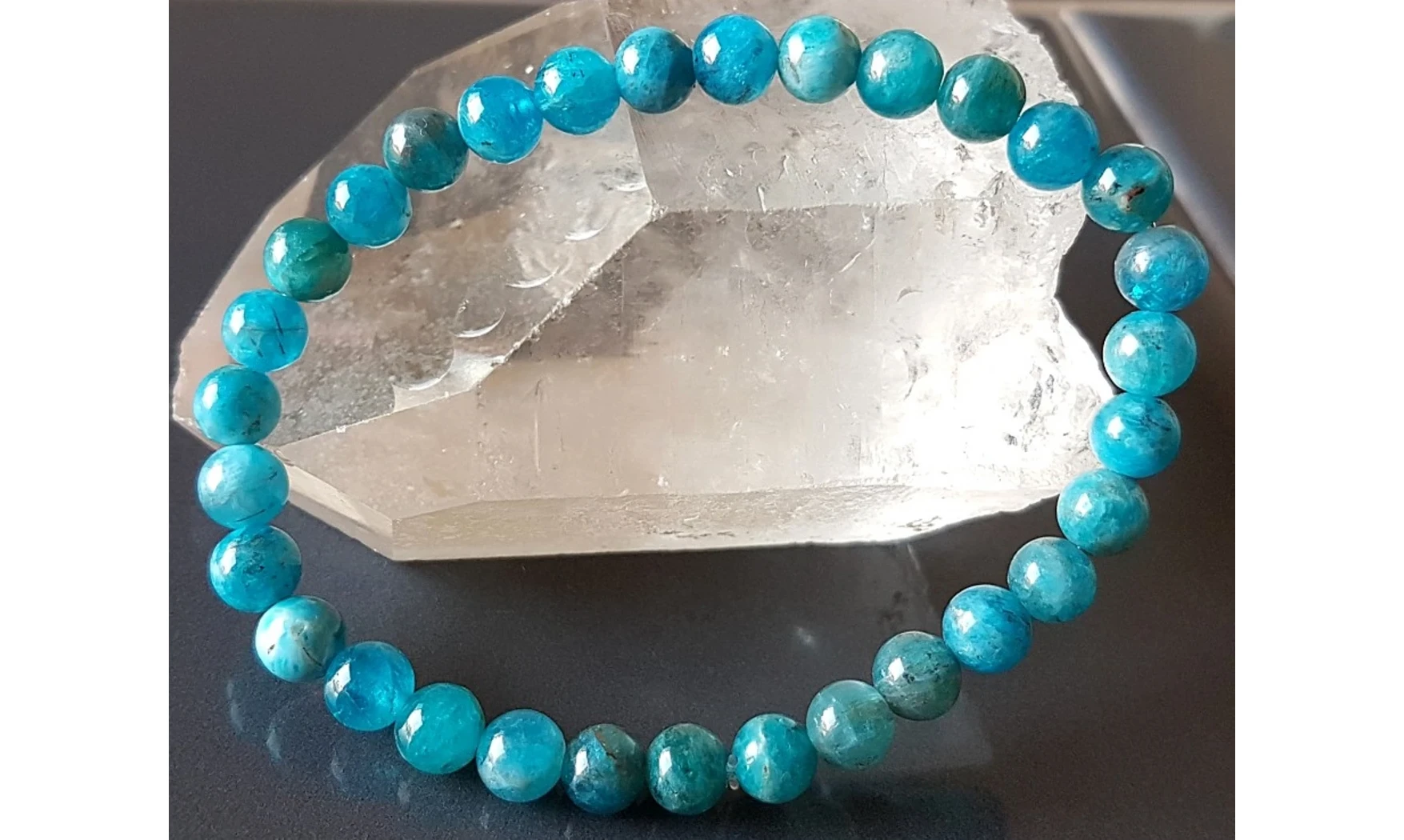 Apatite bleue pierres Boules bracelet