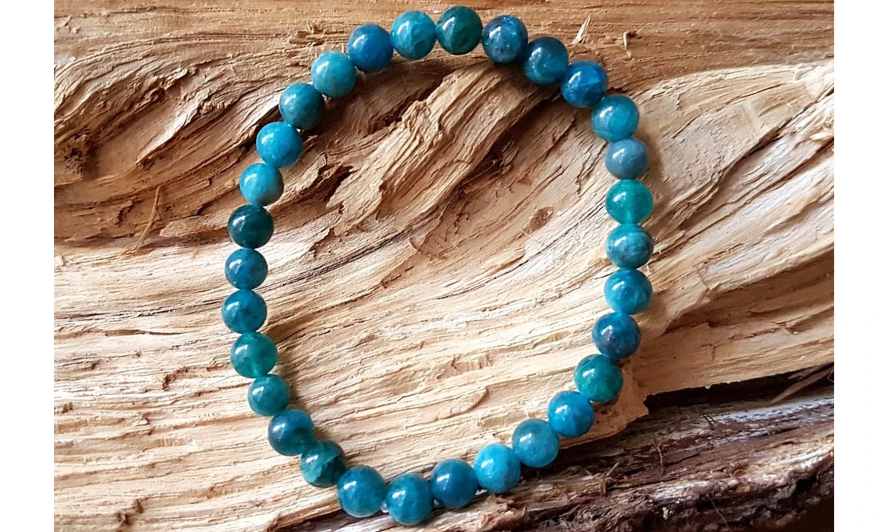 Apatite bleue pierres Boules bracelet