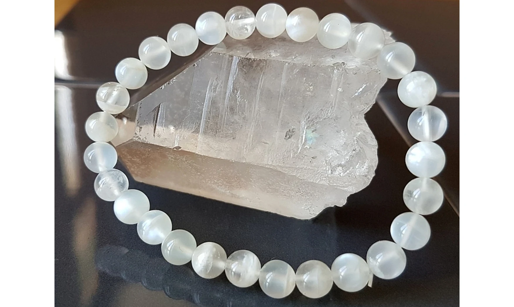 Pierre de Lune pierres Boules bracelet