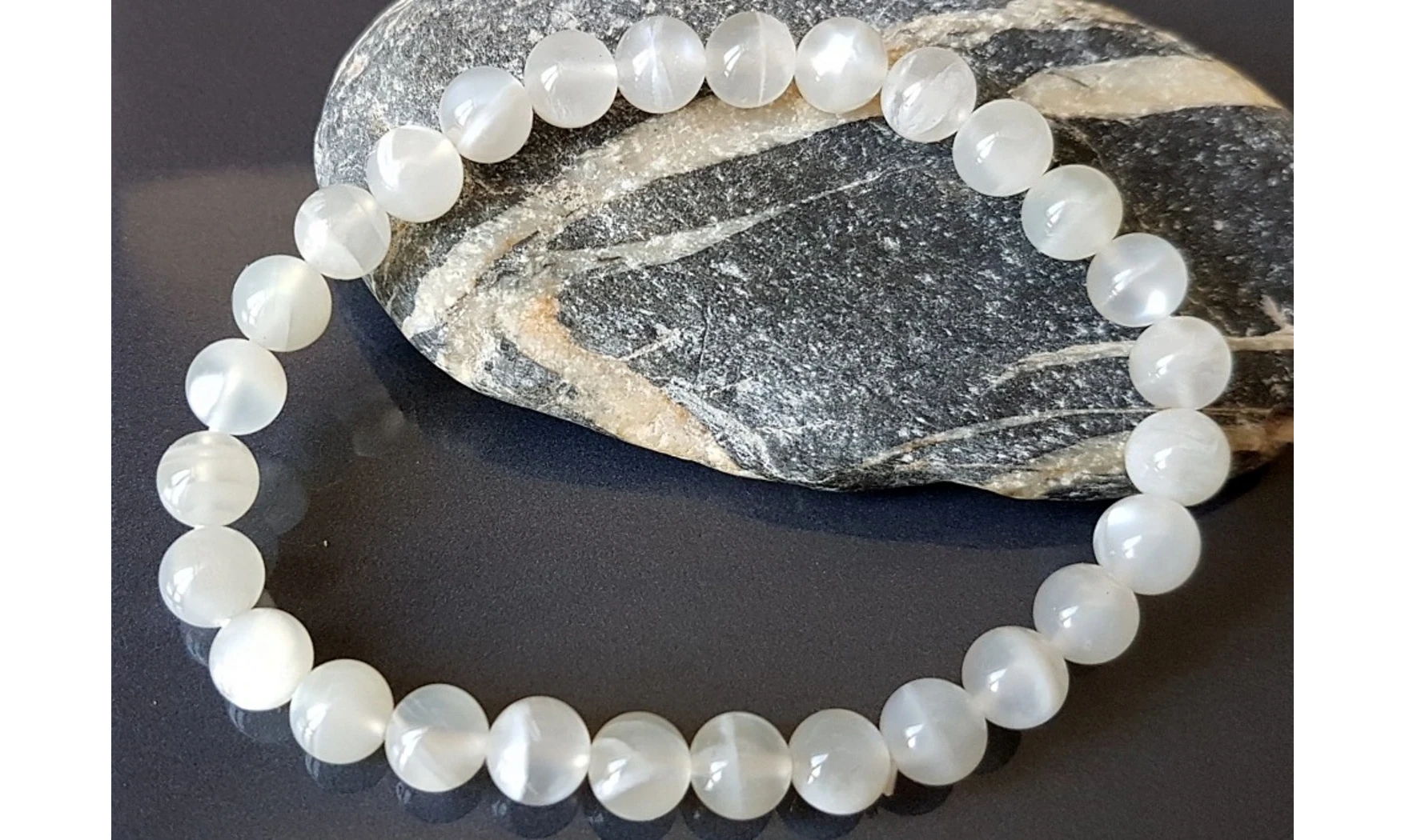 Pierre de Lune pierres Boules bracelet
