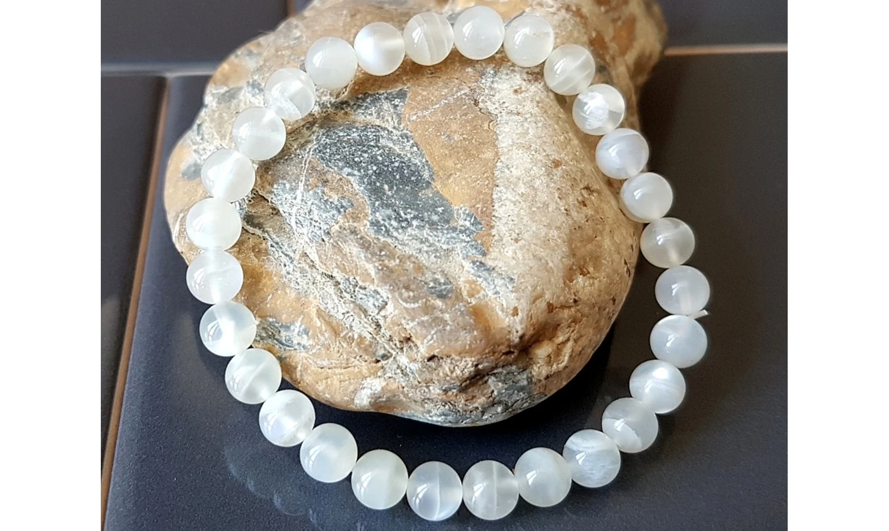 Pierre de Lune pierres Boules bracelet