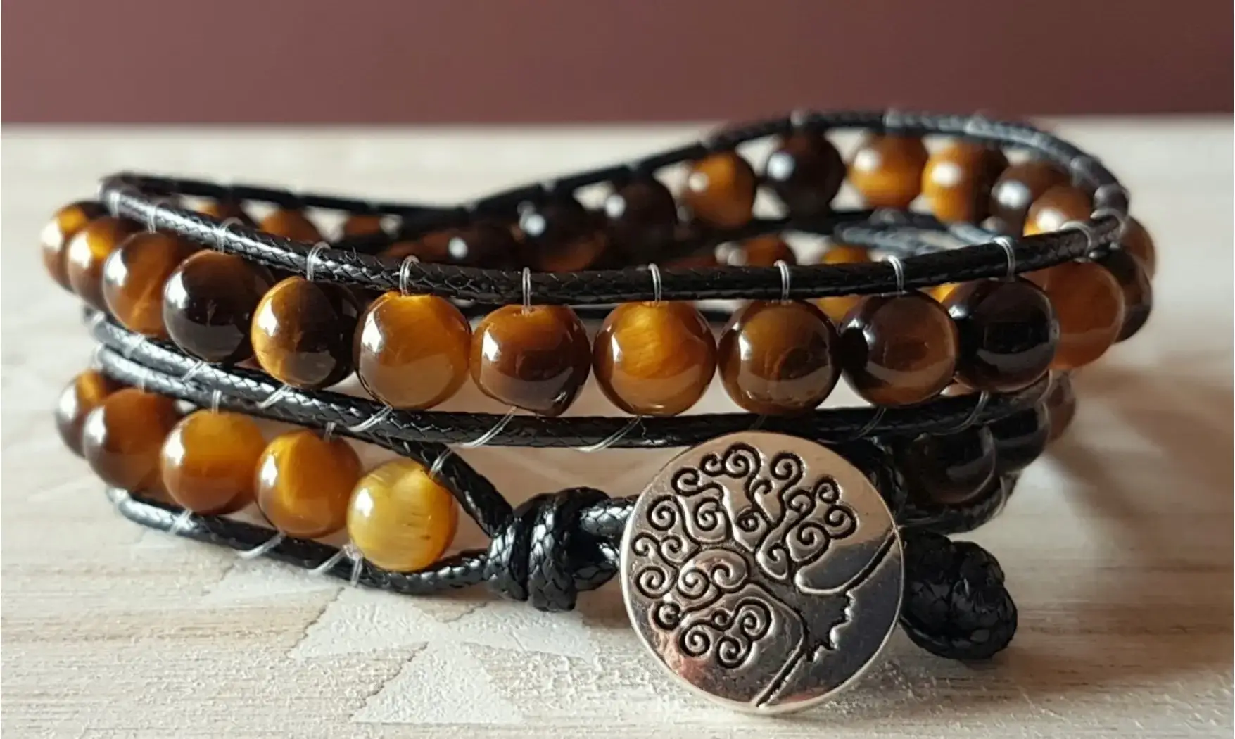 Oeil de Tigre Bracelet perles pierres
