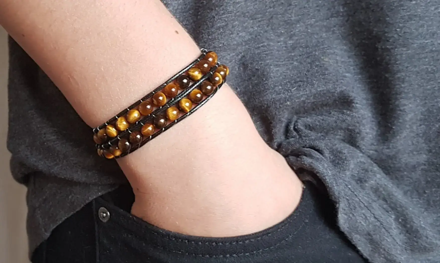 Oeil de Tigre Bracelet perles pierres