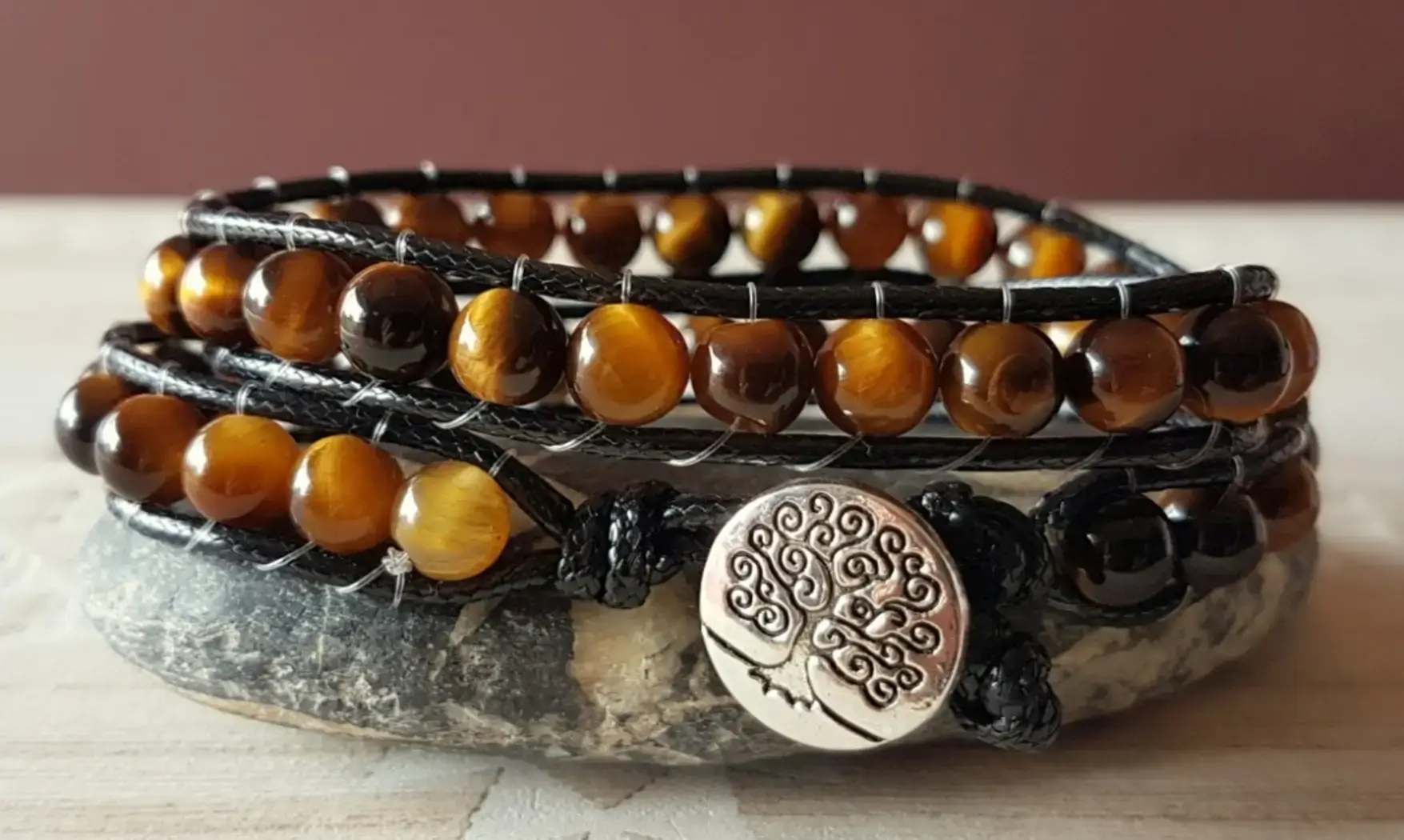 Oeil de Tigre Bracelet perles pierres