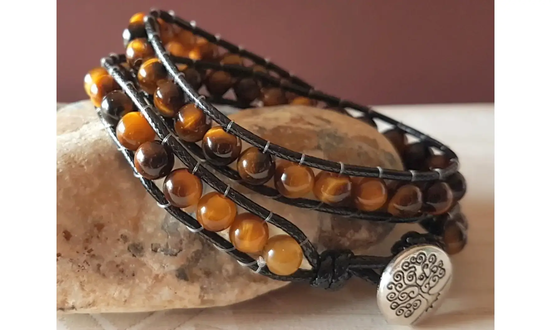 Oeil de Tigre Bracelet perles pierres