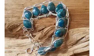 Apatite Bleue Bracelet pierres & Argent