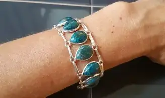 Apatite Bleue Bracelet pierres & Argent
