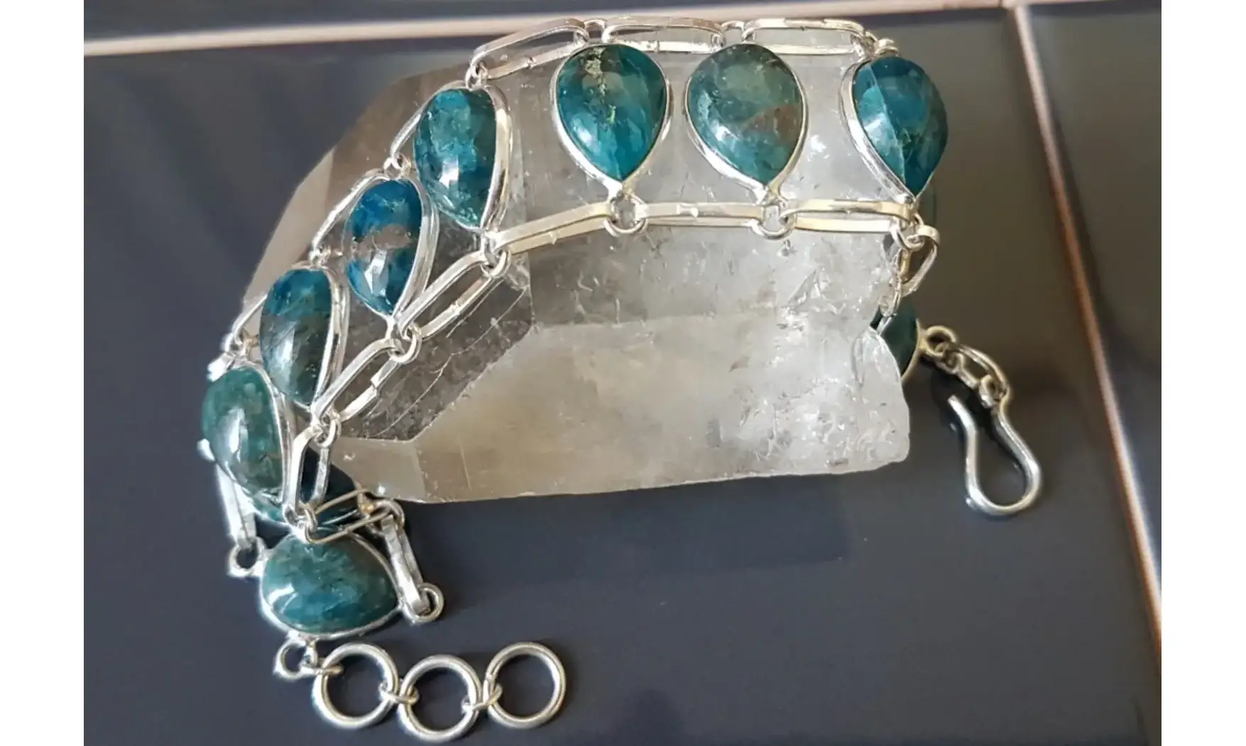 Apatite Bleue Bracelet pierres & Argent