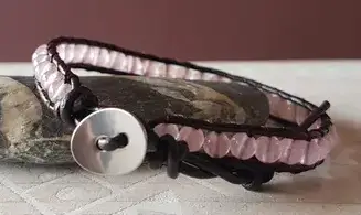 Rose Quartz Bracelet Round beads Boho