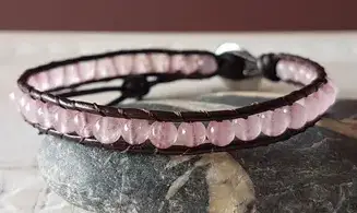 Quartz rose Bracelet perles pierres
