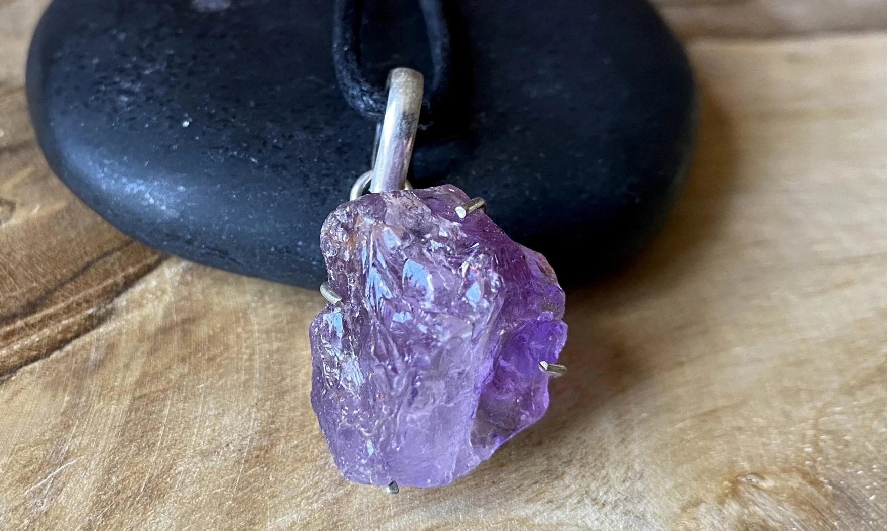 Améthyste pierre pendentif & Argent