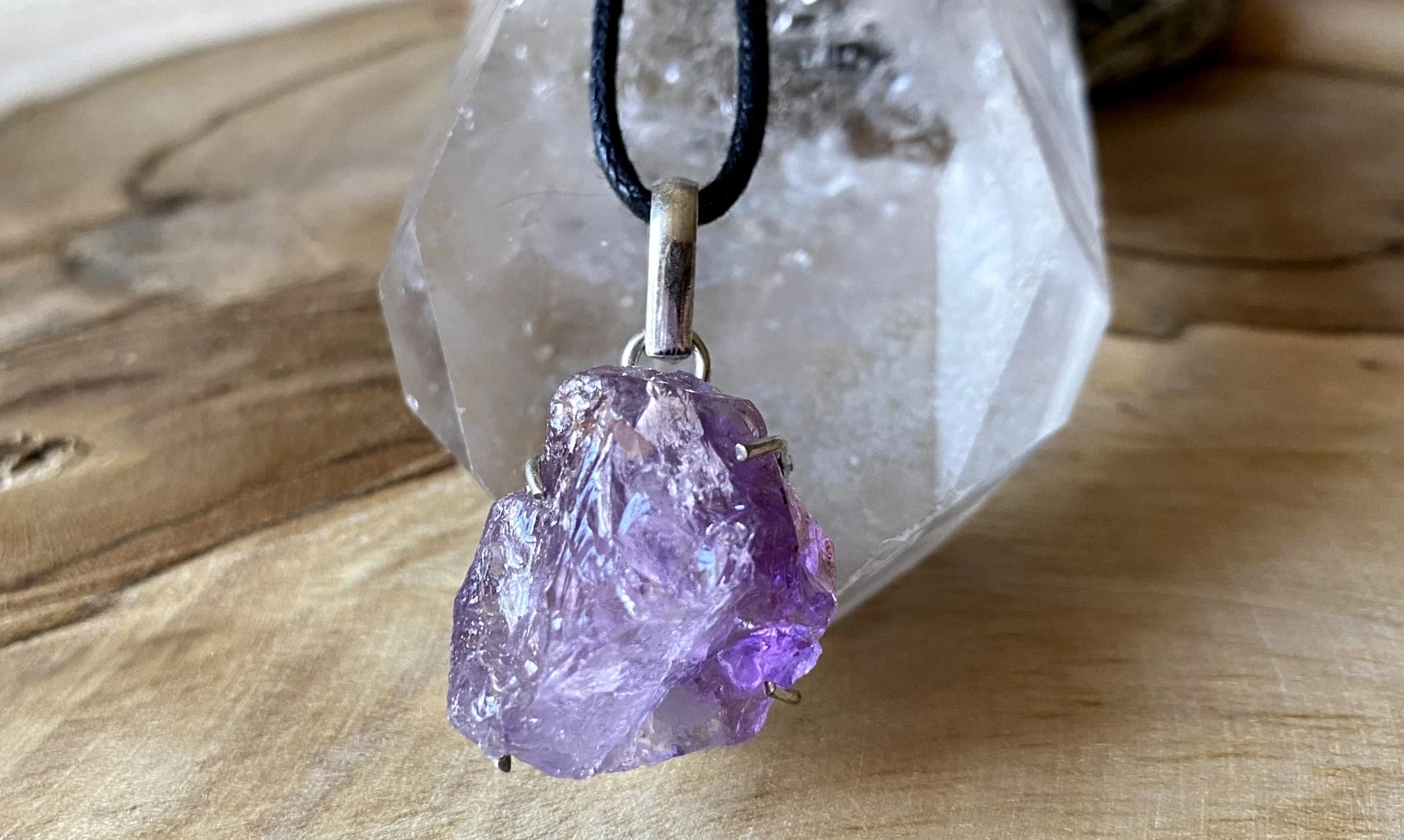 Améthyste pierre pendentif & Argent