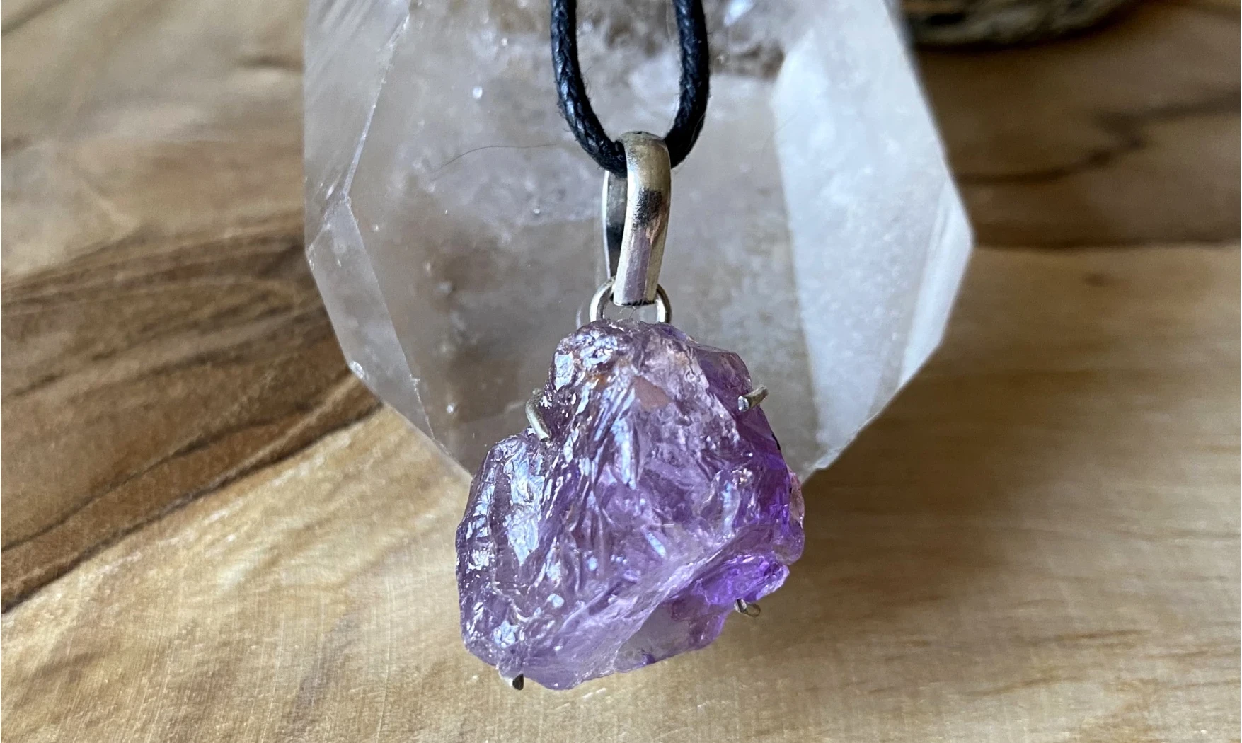 Améthyste pierre pendentif & Argent