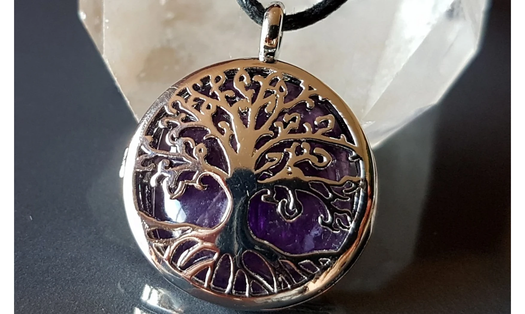 Arbre de Vie Améthyste pierre pendentif