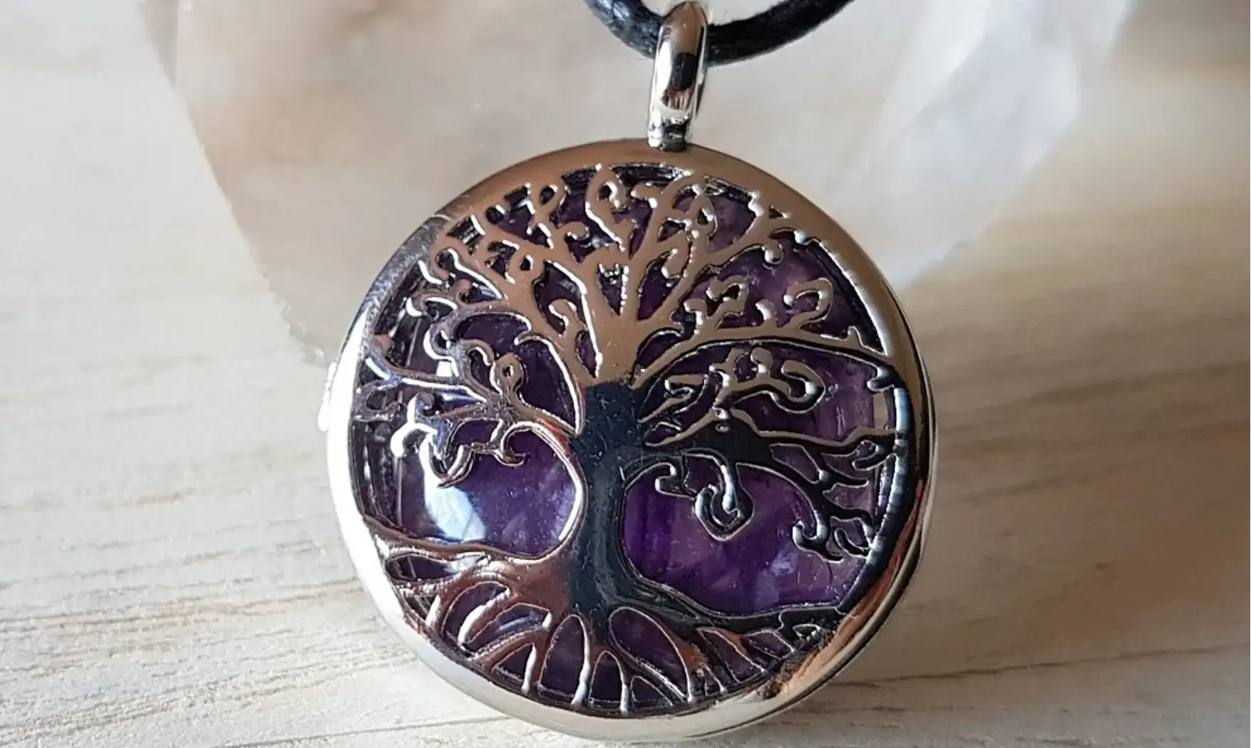 Arbre de Vie Améthyste pierre pendentif