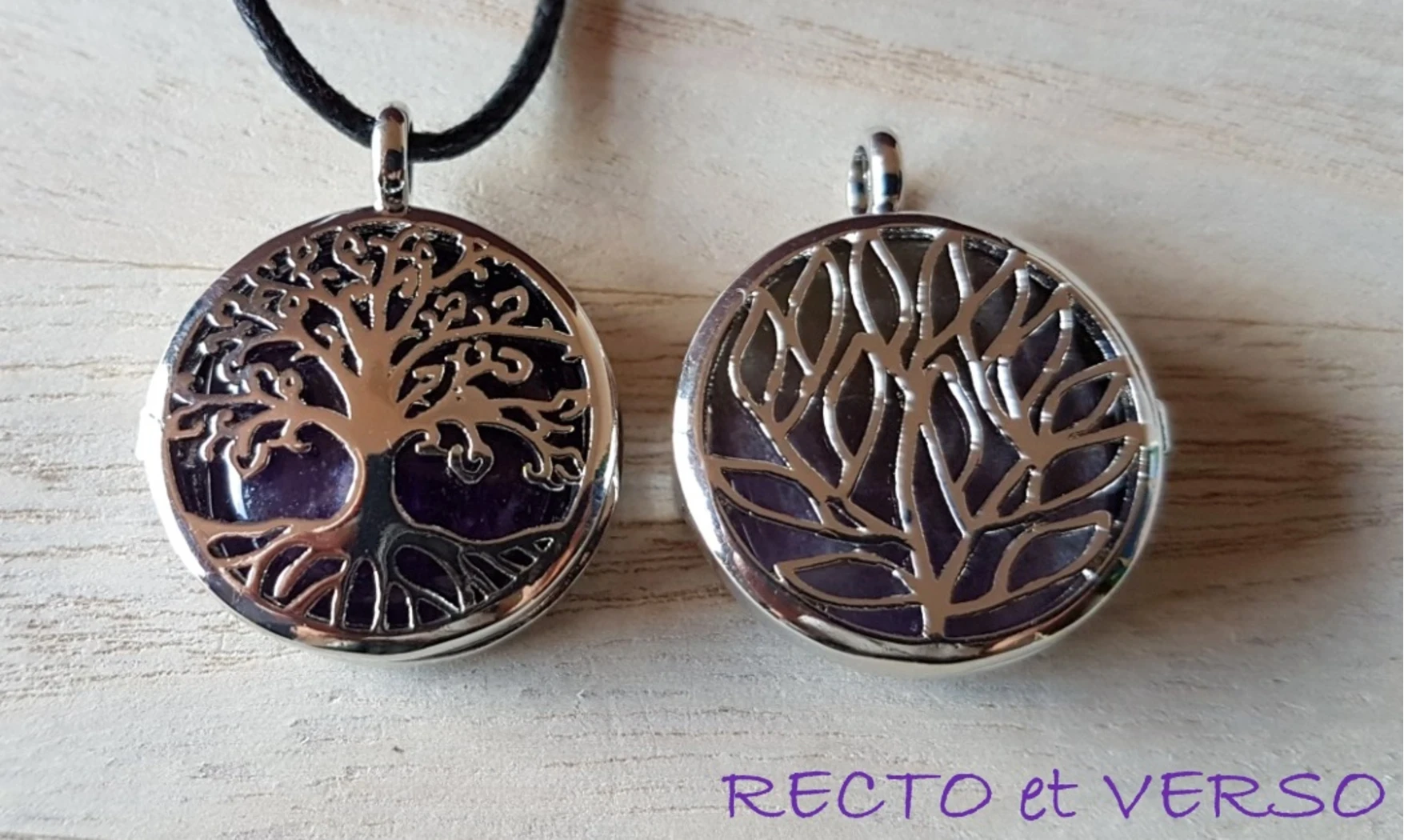 Arbre de Vie Améthyste pierre pendentif