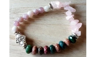 Quartz rose Bracelet Antik pierres