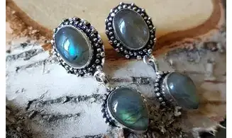 Labradorite 925 Silver plated Earring