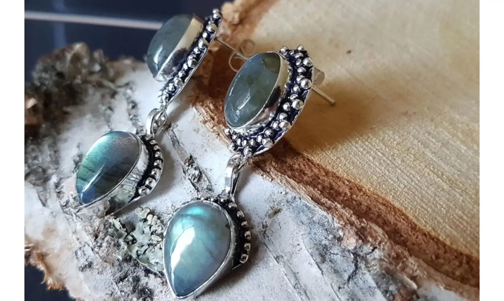 Labradorite 925 Silver plated Earring