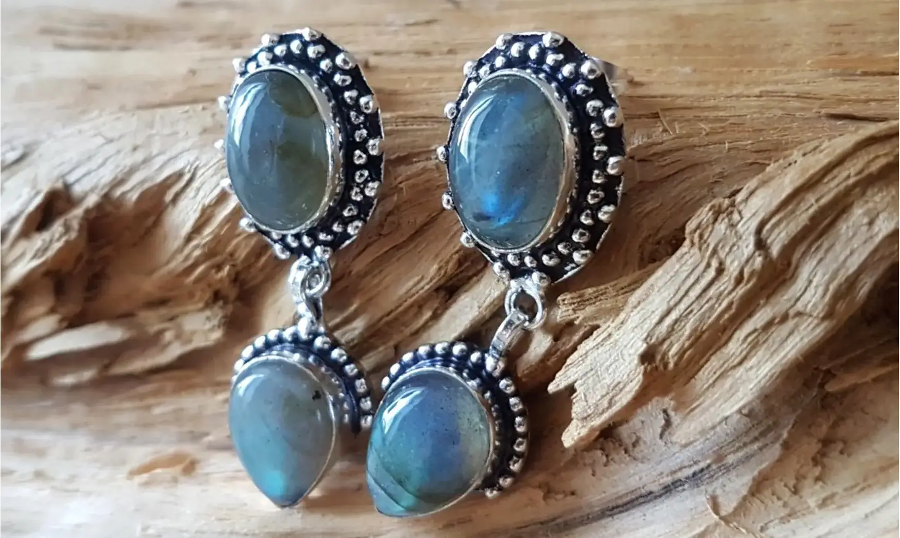 Labradorite 925 Silver plated Earring