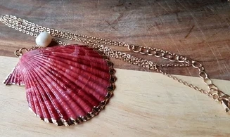Coquillage Pecten rouge Pendentif