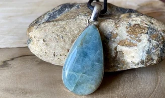 Aquamarine & 925 Silver plated pendant 2