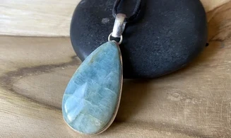 Aquamarine & 925 Silver plated pendant 2