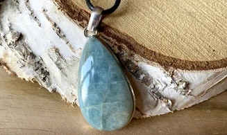 Aquamarine & 925 Silver plated pendant 2