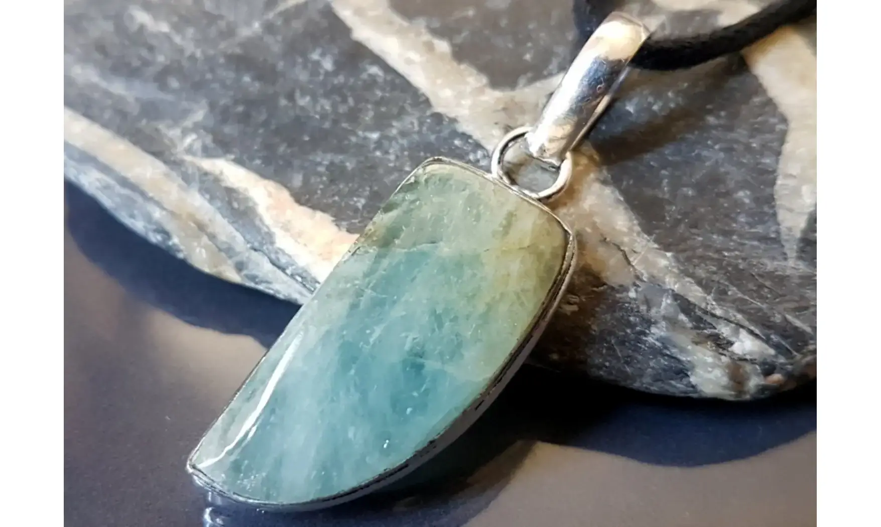 Aigue-Marine pendentif & Argent 2