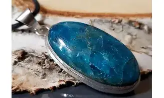 Apatite bleue pendentif & Argent 5
