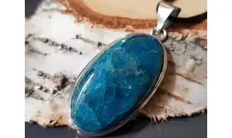 Apatite bleue pendentif & Argent 5