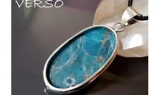 Apatite bleue pendentif & Argent 5
