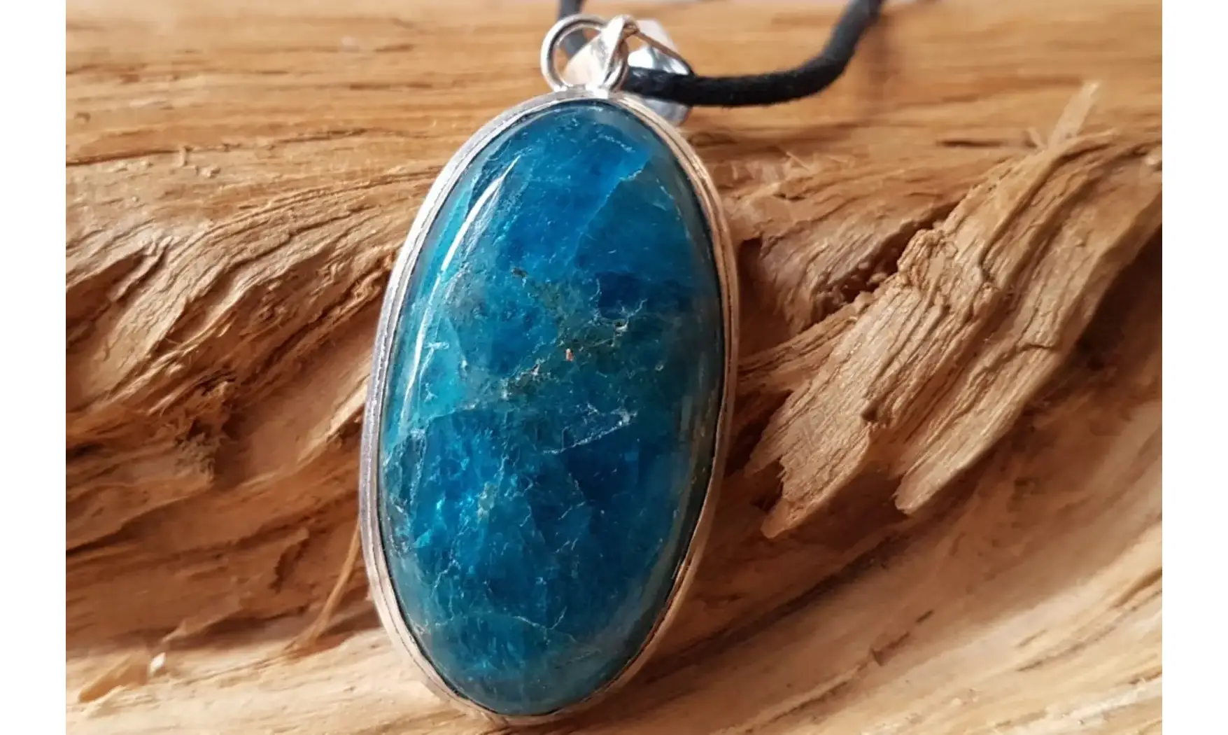 Apatite bleue pendentif & Argent 5