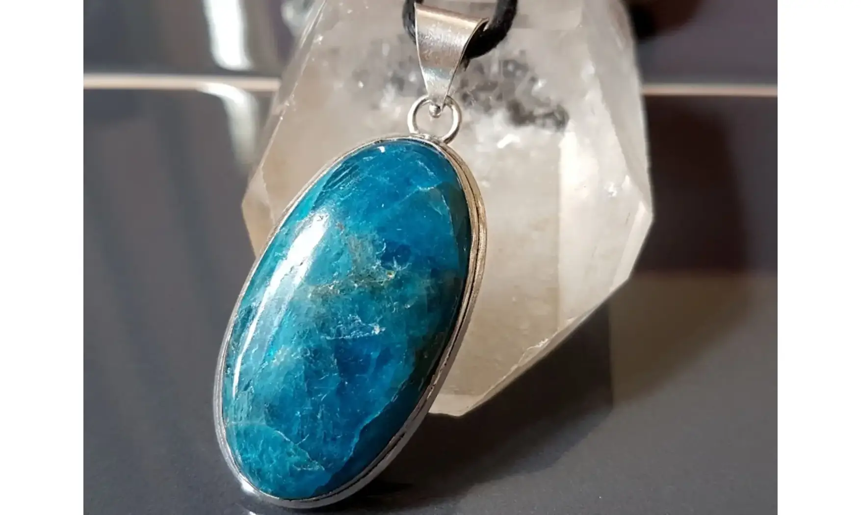 Apatite bleue pendentif & Argent 5
