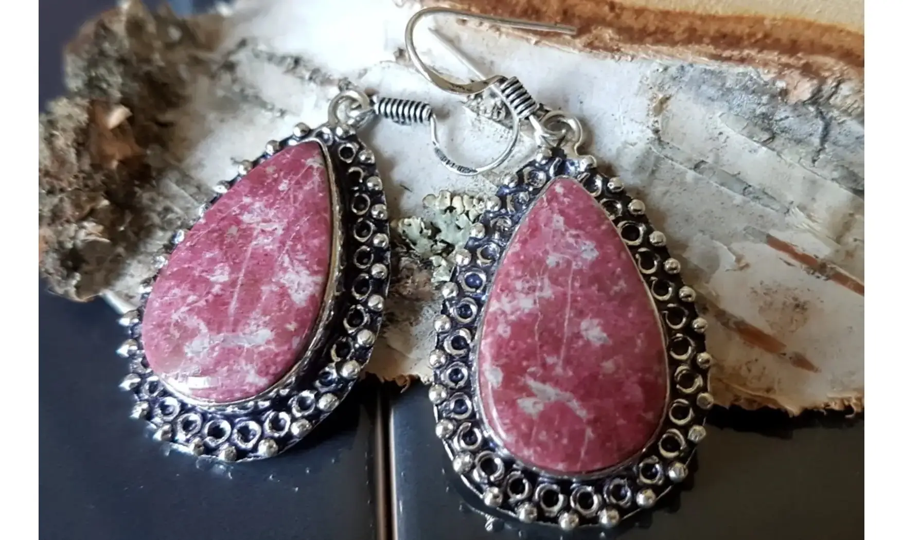 Thulite pierre BO Argent