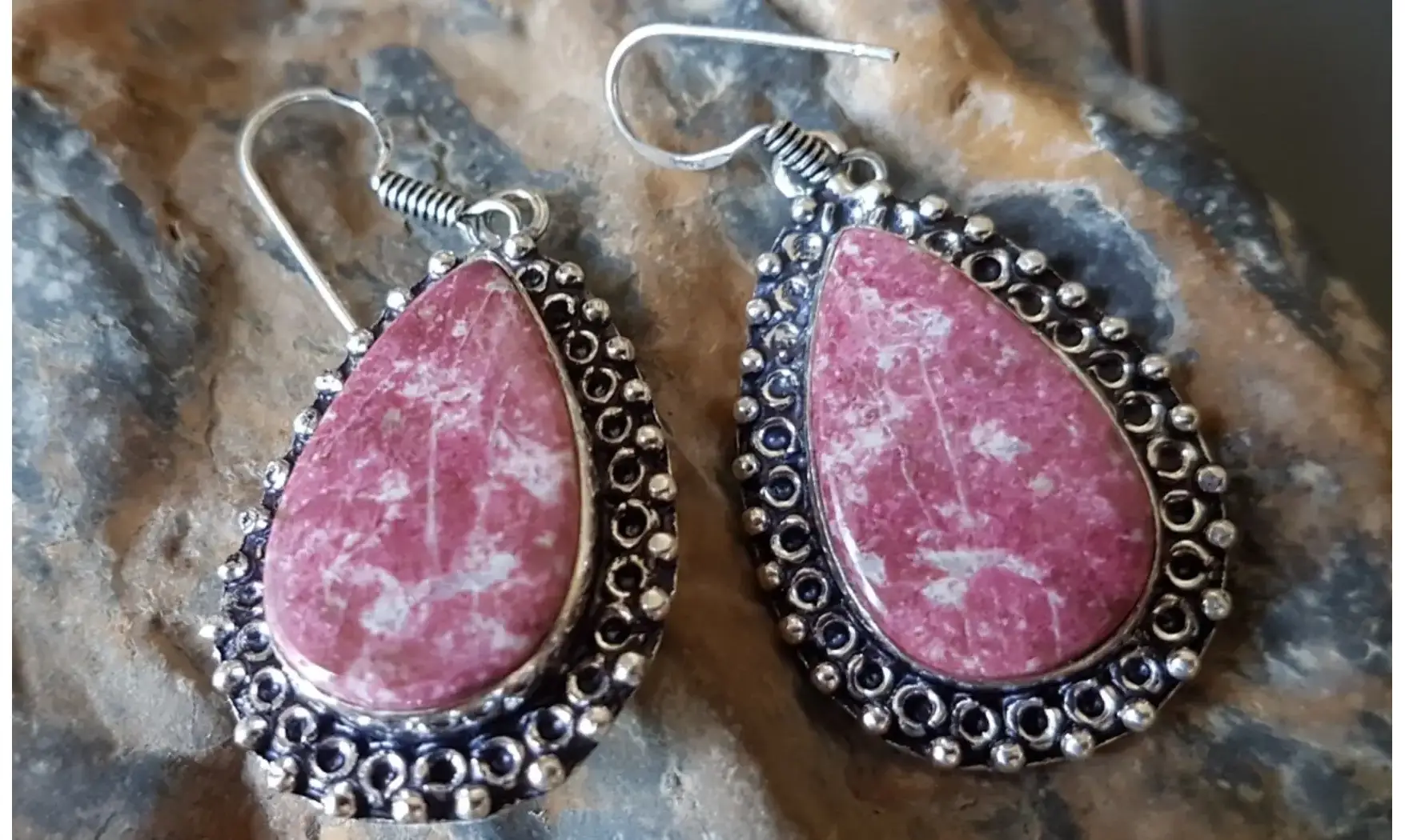 Thulite pierre BO Argent