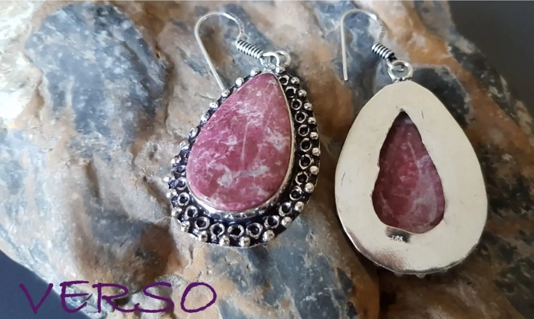 Thulite pierre BO Argent