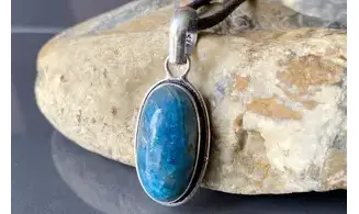 Apatite bleue pendentif & Argent 6